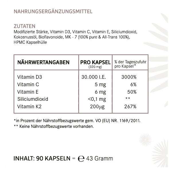 D3 K2 kaufen mit diesen Inhaltsstoffen