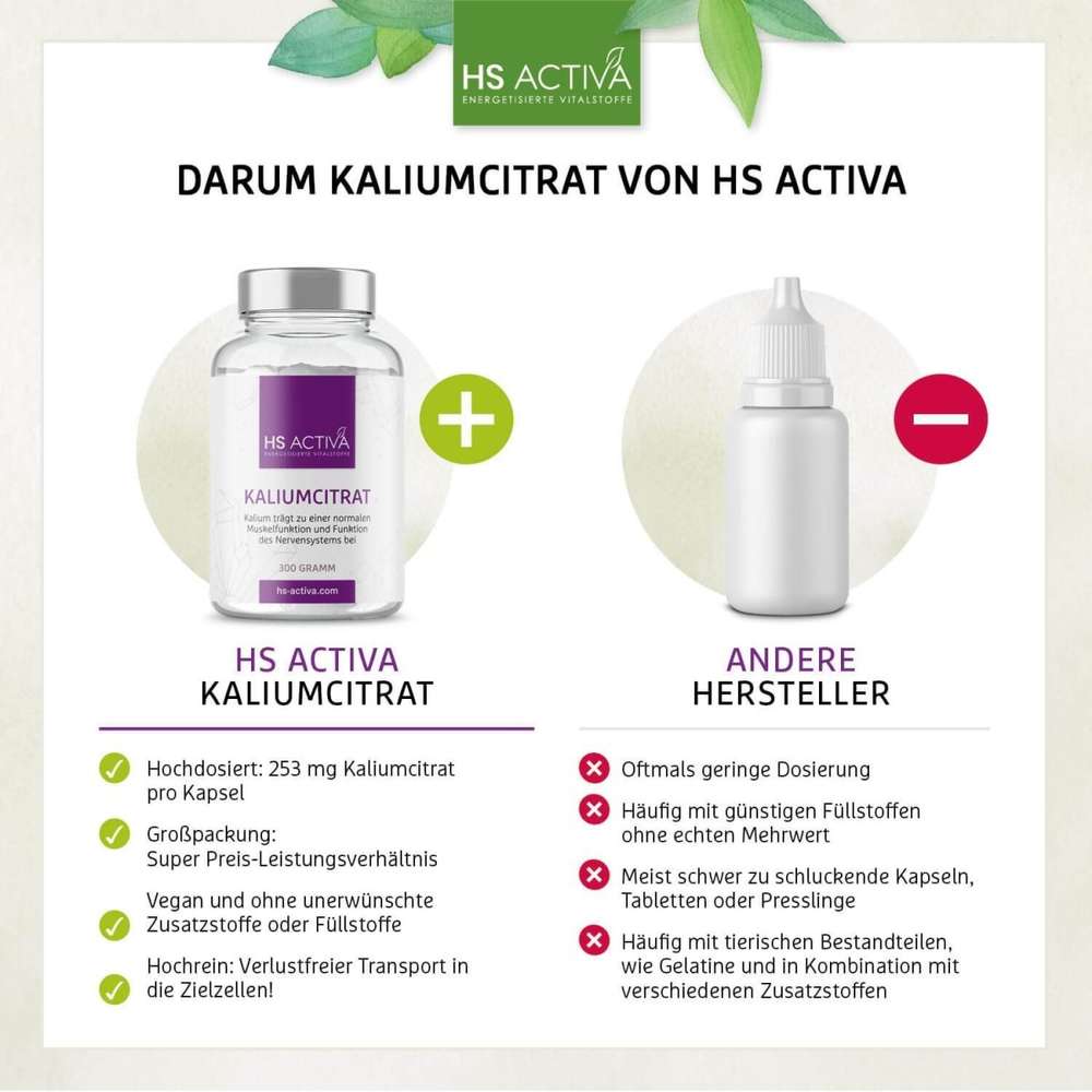 Kalium Citrat kaufen - weshalb man zu HS Activa greift