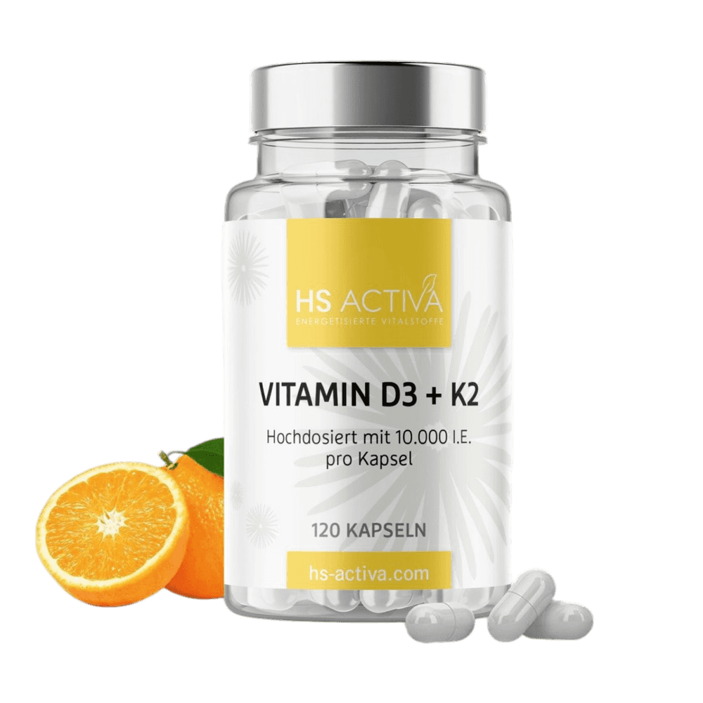 Vitamin D3 + K2 von HS Activa, 120 Kapseln mit 10.000 I.E.