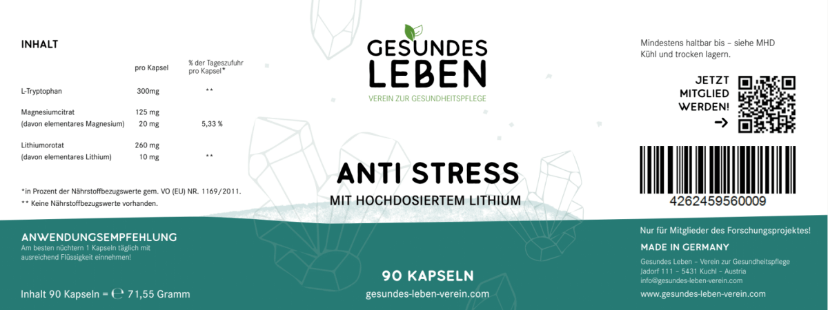 Gesundes Leben - Anti Stress - 90 Kapseln - HS Activa