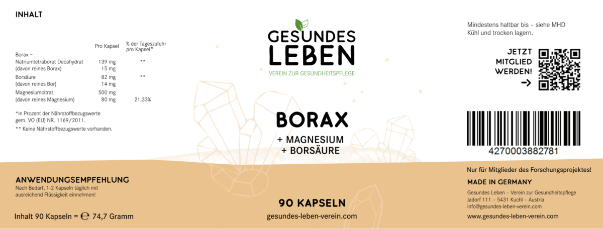 Gesundes Leben - Borax - 90 Kapseln - HS Activa