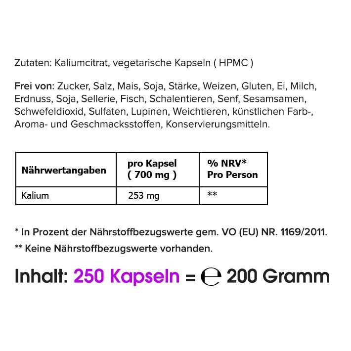 Kalium Citrat (Kapseln oder Pulver) - HS Activa