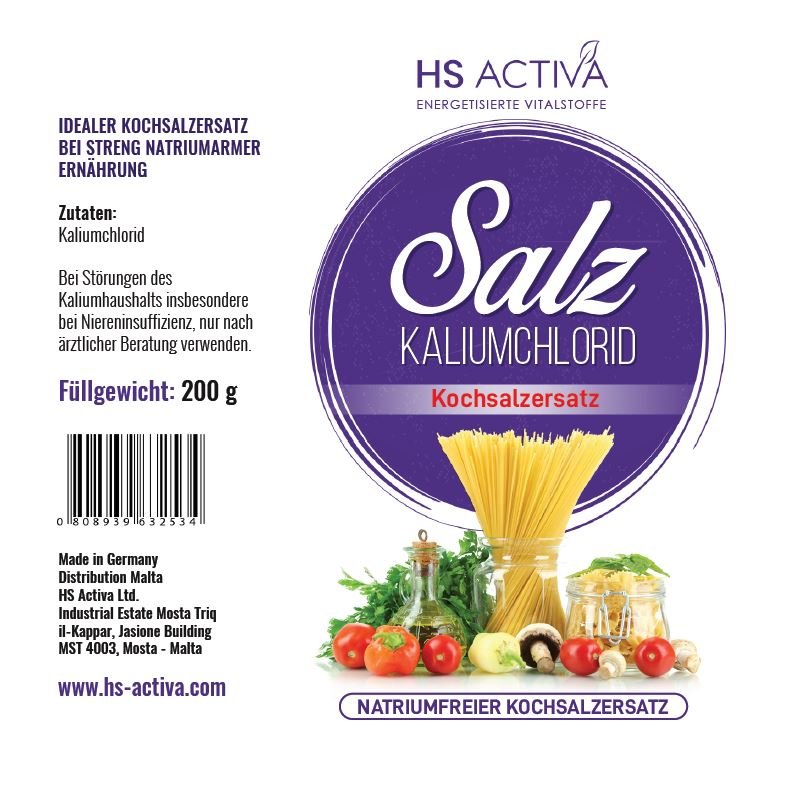 Kaliumchlorid Kochsalzersatz - 200 Gramm - HS Activa
