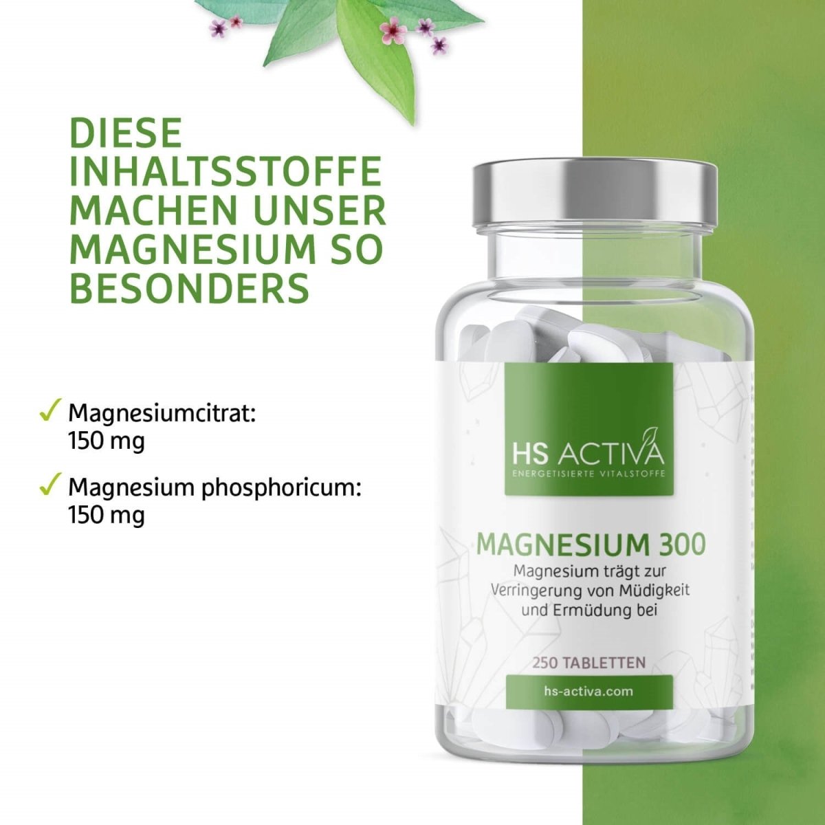 Magnesium 300 (Großpackung: 250 Tabletten) - HS Activa