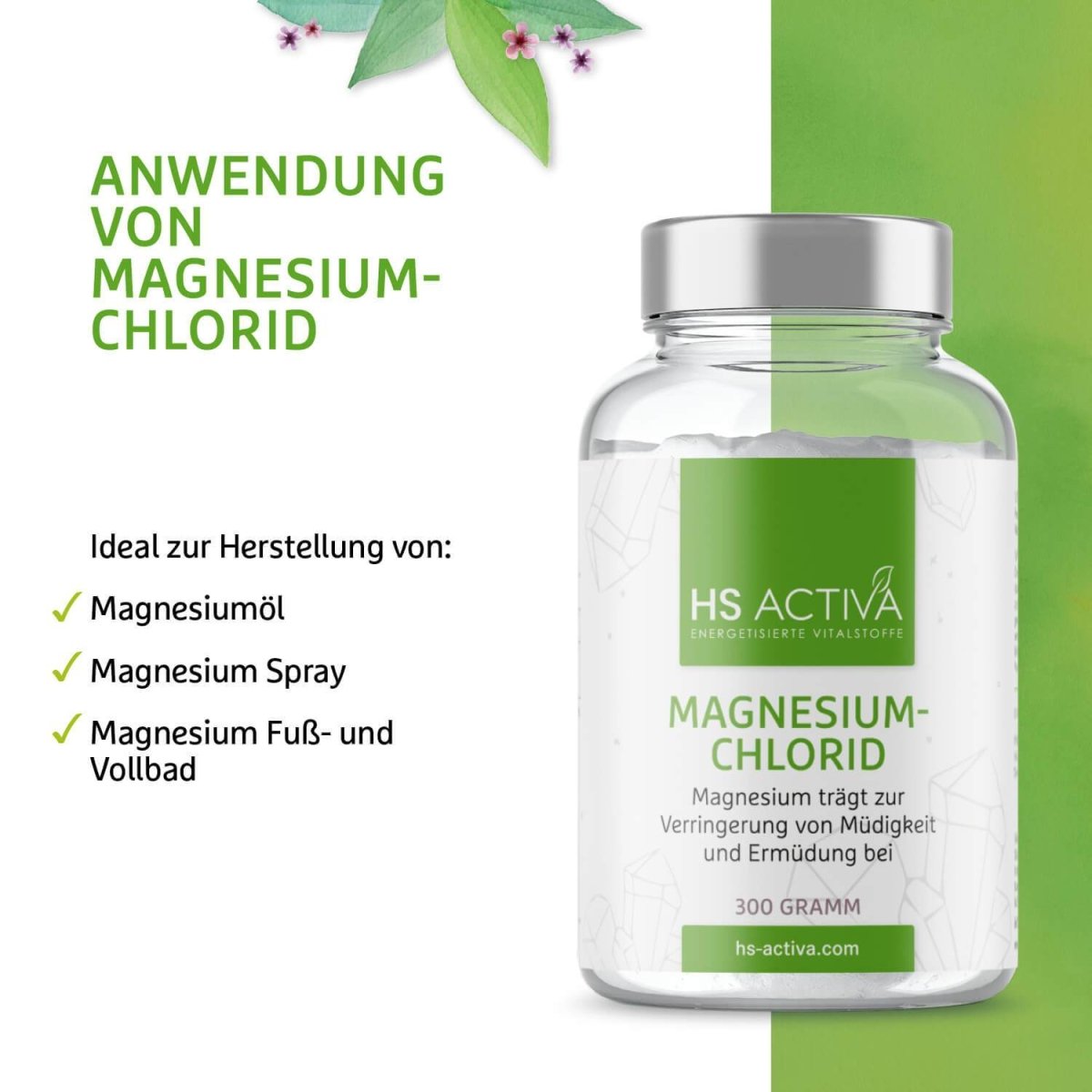 Magnesium Chlorid (300 g Pulver/ Flakes) - HS Activa