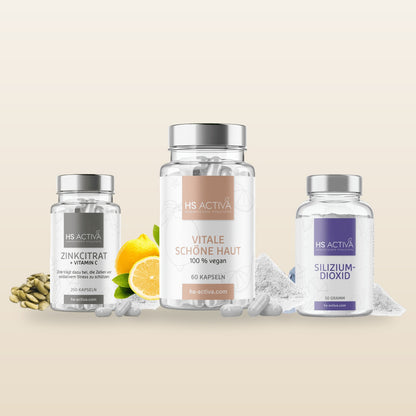 Schönheit von innen Set von HS Activa mit Vital Schöne Haut, Silicium und Zink + Vitamin C