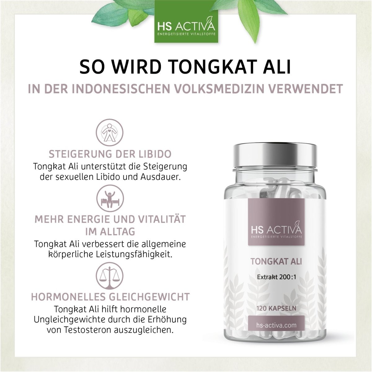 TongkaAli | 400 mg pro Kapsel | 120 Kapseln - HS Activa