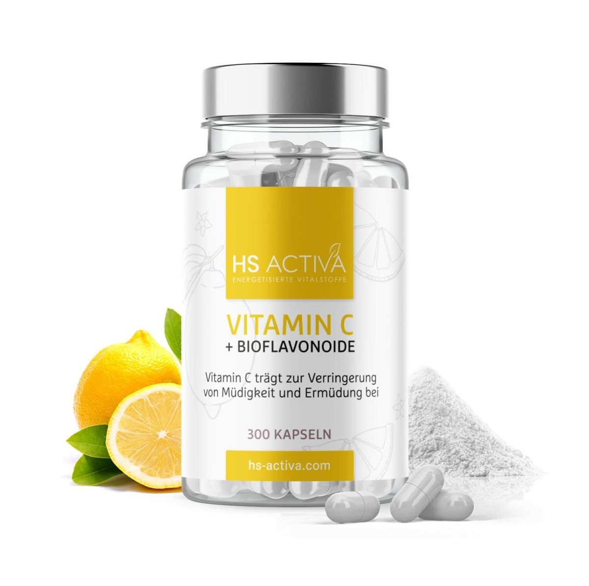Vitamin C (300 Kapseln oder 300 g Pulver) - HS Activa
